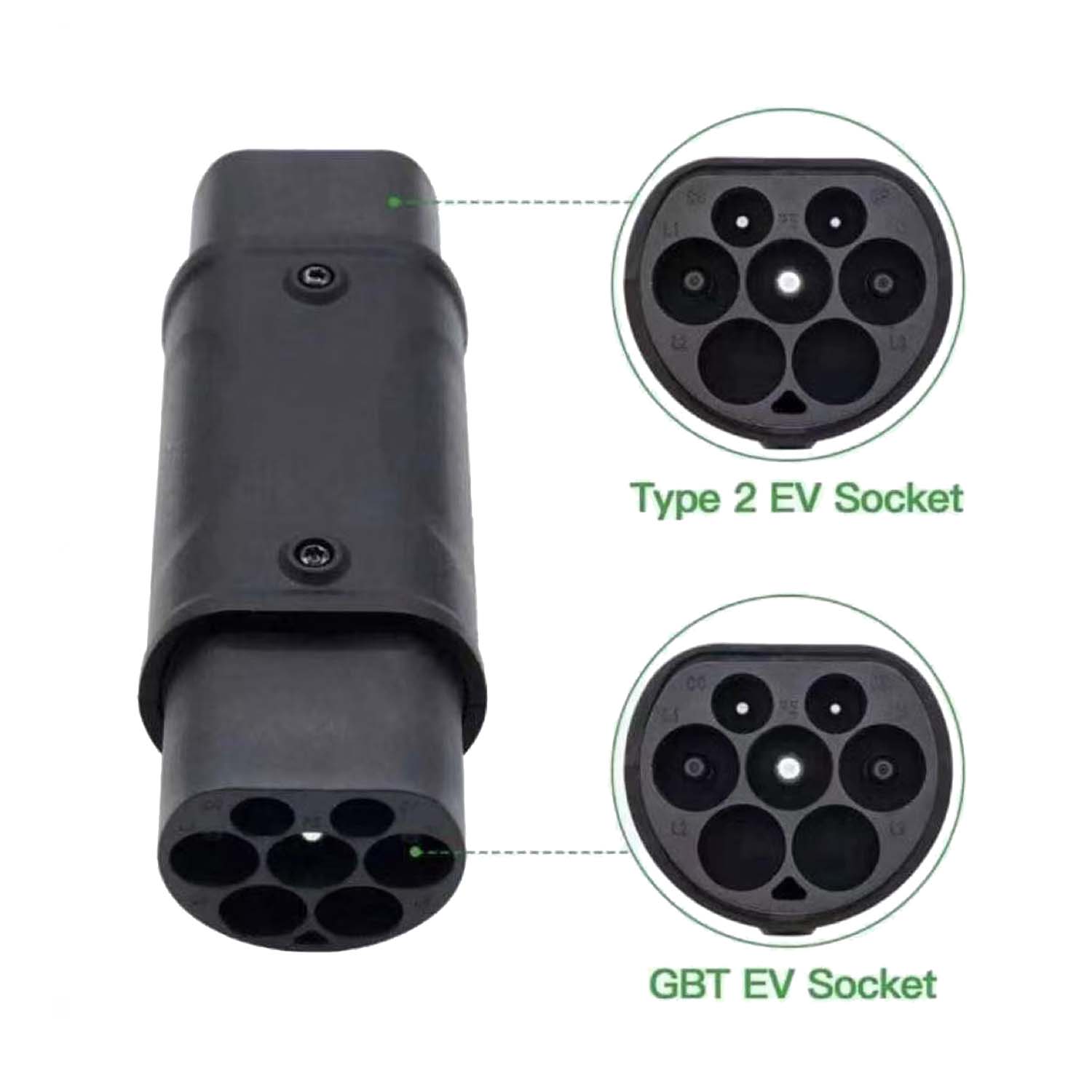 Eastpondo Type2 to Gbt EV Adapter,16A 32A Type2 to Gbt Conversion Connector,Electric Vehicle Charging Adapter IEC 62196 to GB/T EV Charging Adapter(Single Phase,Black)